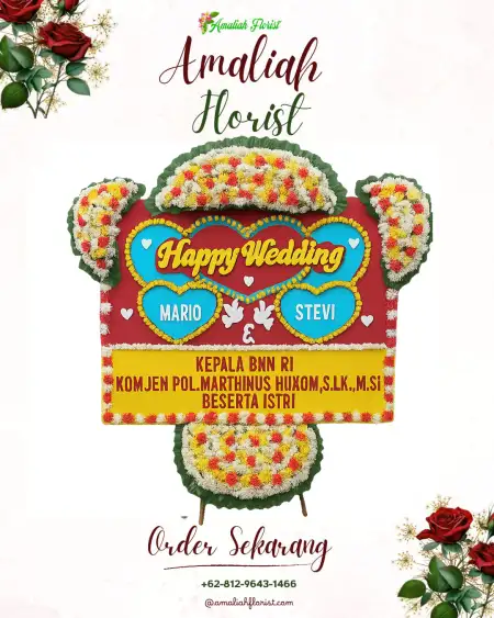 Papan Bunga Pernikahan Bentak